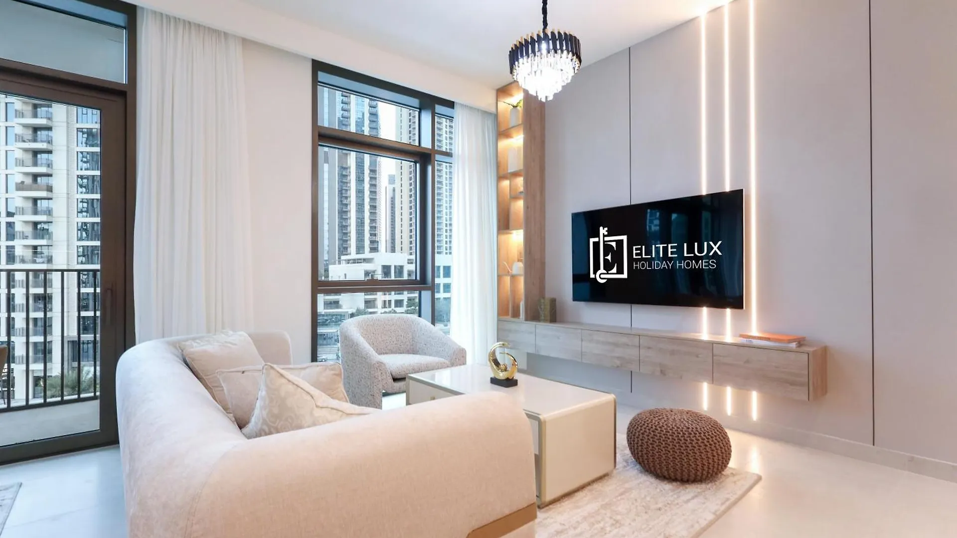 Elite Lux Holiday Homes - Dubai Creek Oasis: 2Br Luxe W Burj View 0*,  United Arab Emirates